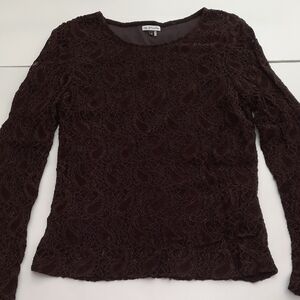 HL Studio - Elegant Lace Long Sleeve Top - Size M